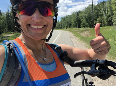 Barbara Russell mid ElliptiGO ride