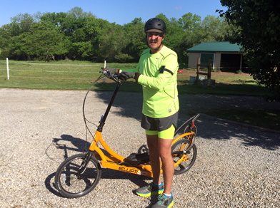 Richard Barr and his 3C Elliptical Bike