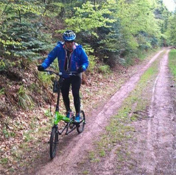 Fabrice Bacza riding trails on ElliptiGO Arc