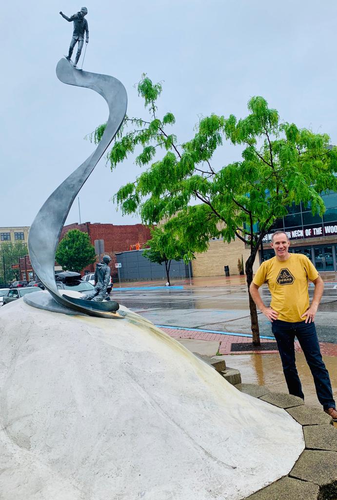 Bryan and Snowboarding Monument