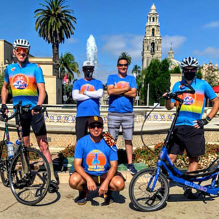 Group of leisurely ElliptiGO riders