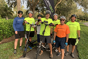 Group Riders in reflective gear