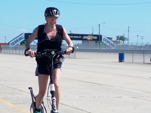 Tera Moody riding Long-Stride Bike