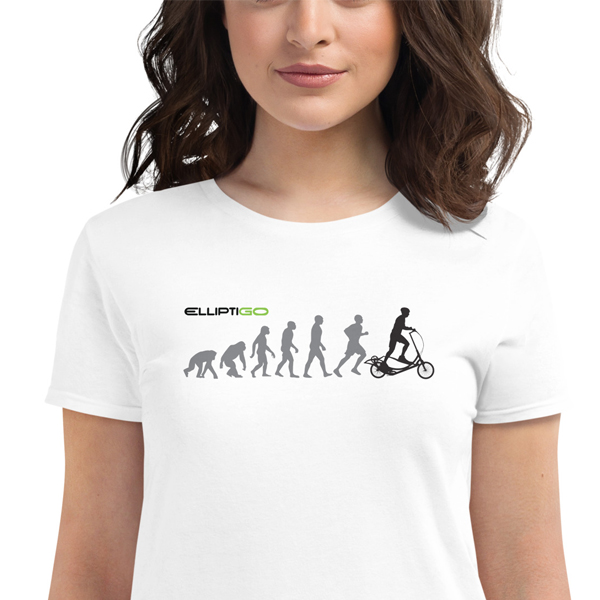 Women' s Evolution of ElliptiGO tshirt in white